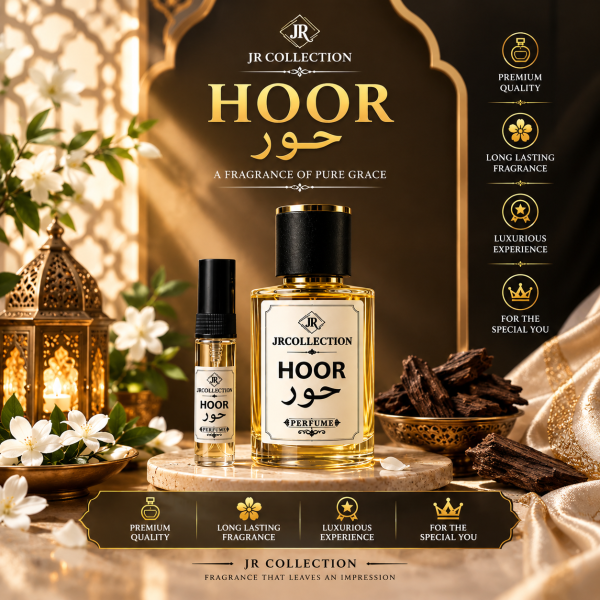 Hoor Perfume by JR Collection – A Fragrance of Pure Grace (Full Size & Travel Mini Spray)