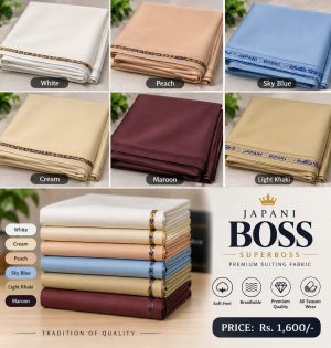 Japni Boss Superboss Premium Suiting Fabric – Soft, Breathable & All-Season Unstitched Men's Wear