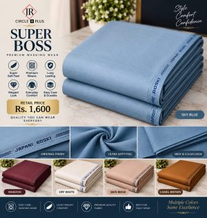 Super Boss Premium Washing Wear Fabric by JR Collection – Ultra Soft, Breathable & Long-Lasting Unstitched Men's Suit