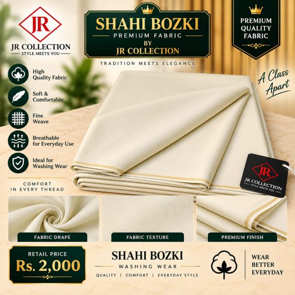 Shahi Boski Premium Suiting Fabric by JR Collection – Soft, Breathable & All-Season Washable Wear