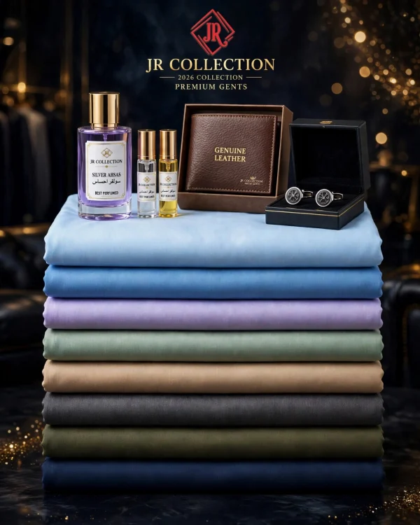 JR Summer Premium Gents Gift Package – Cotton Suit, Perfume, Wallet & Cufflinks | Rs. 6,999