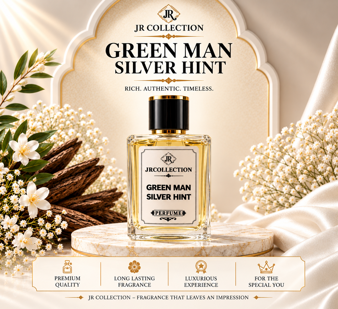 Luxury Green Man Perfume Poster Green Man Silver